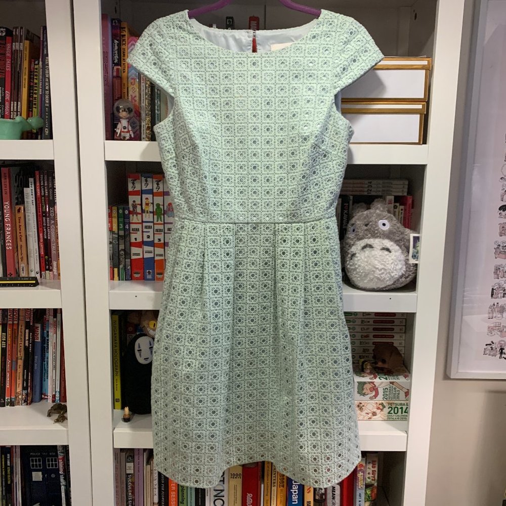 J. Crew Kayla Organza Eyelet Lace Fit Flare Dress - Picture 2 of 16